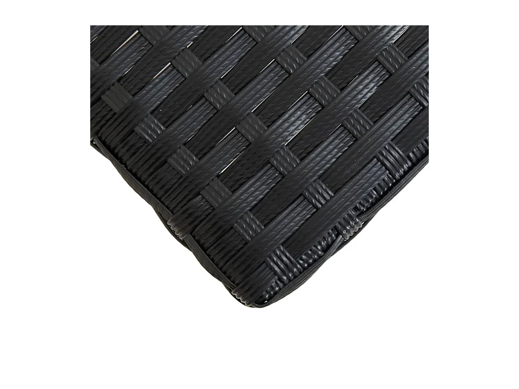 Banco de jardín ratán sintético y madera de acacia negro 120 cm