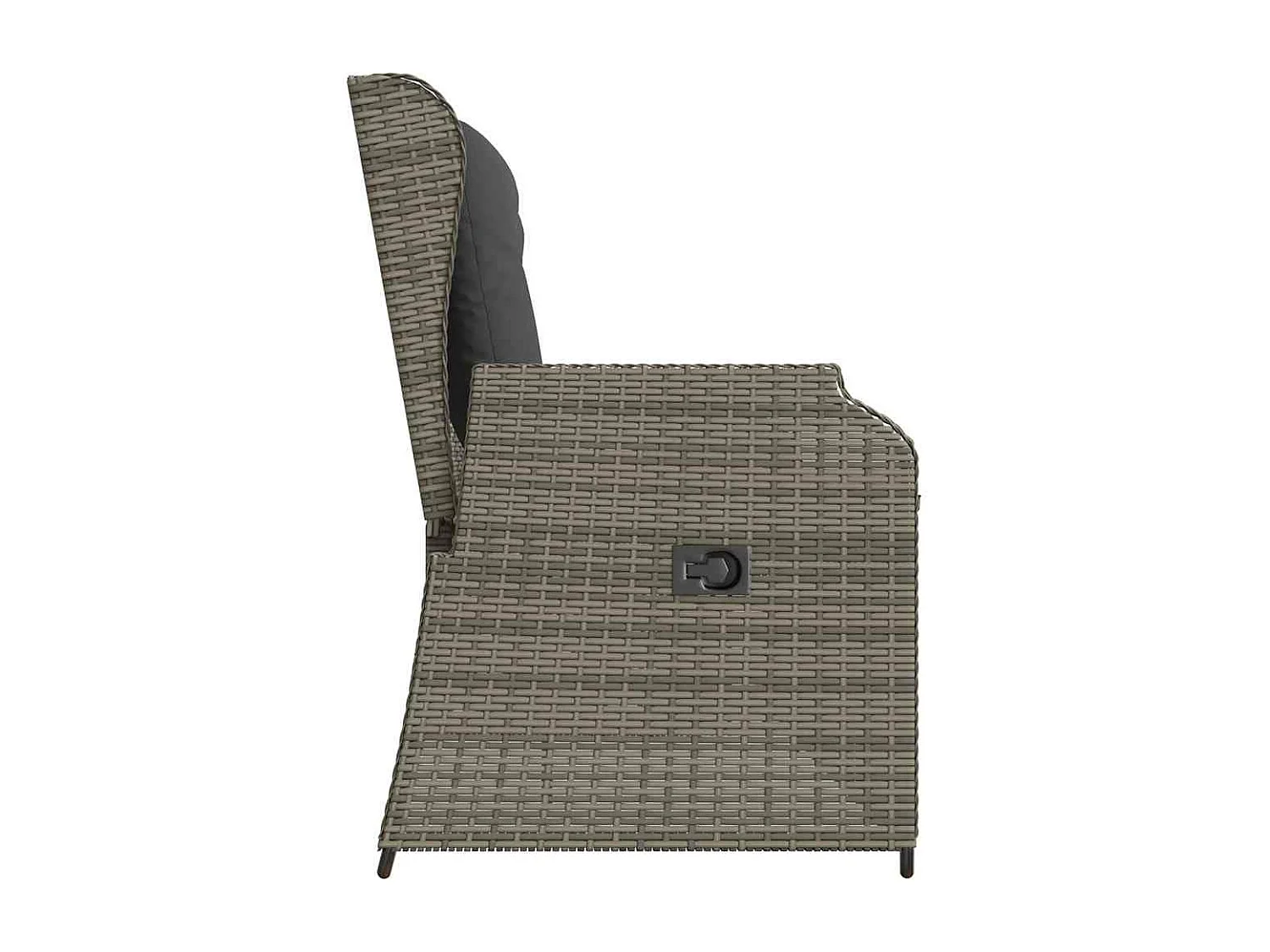 Banc inclinable de jardin avec coussins gris résine tressée