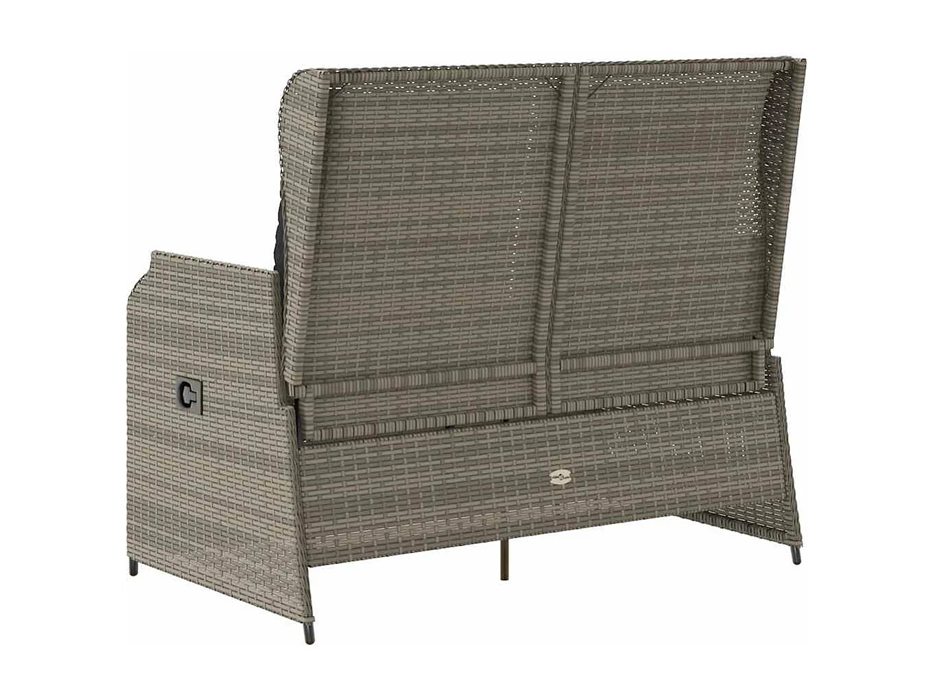 Banc inclinable de jardin avec coussins gris résine tressée