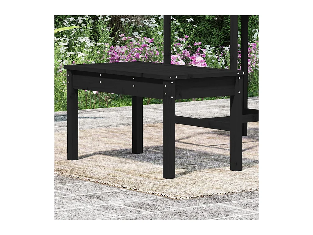 Banco de jardim 80x44x45 cm madeira de pinho maciça preto