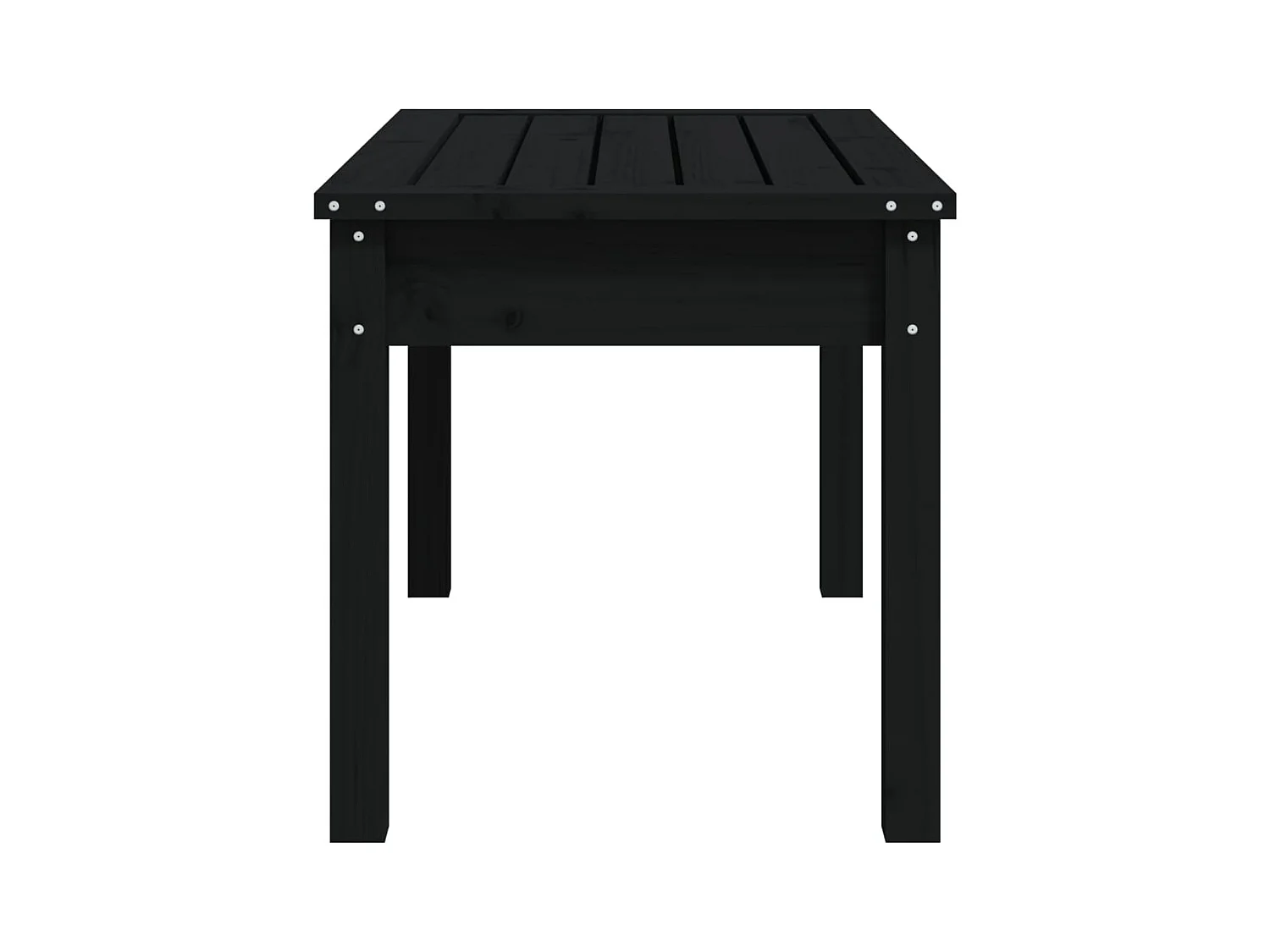 Banco de jardim 80x44x45 cm madeira de pinho maciça preto
