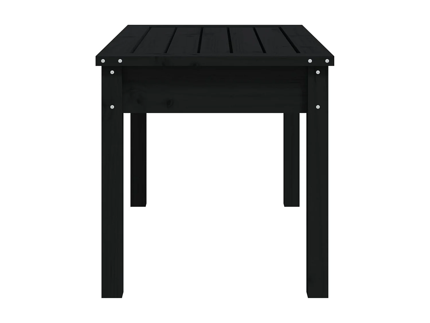 Banc de jardin noir 80x44x45 cm bois massif de pin