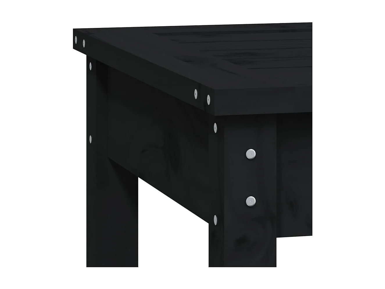 Banc de jardin noir 80x44x45 cm bois massif de pin