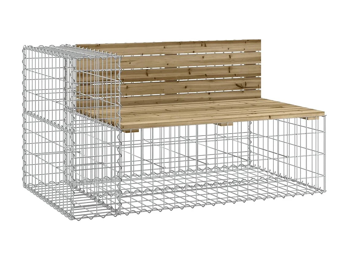 Banco de jardim com design gabião 244x71x65,5cm pinho impregnado