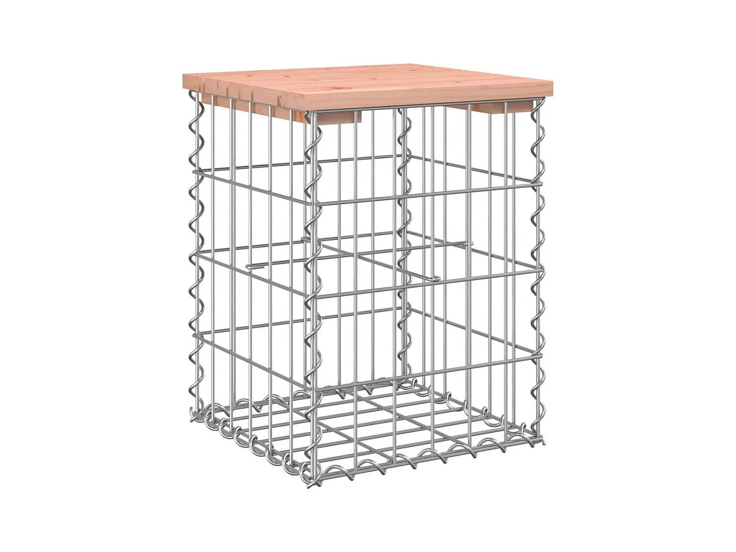 Banco jardín diseño gaviones madera abeto Douglas 33x31x42 cm