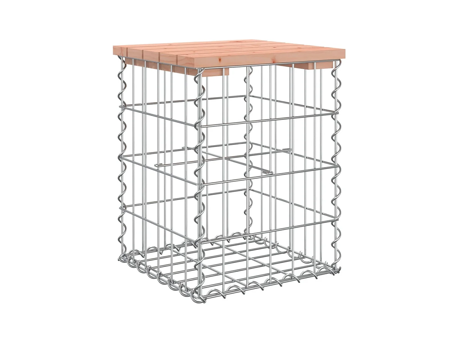 Banco jardín diseño gaviones madera abeto Douglas 33x31x42 cm