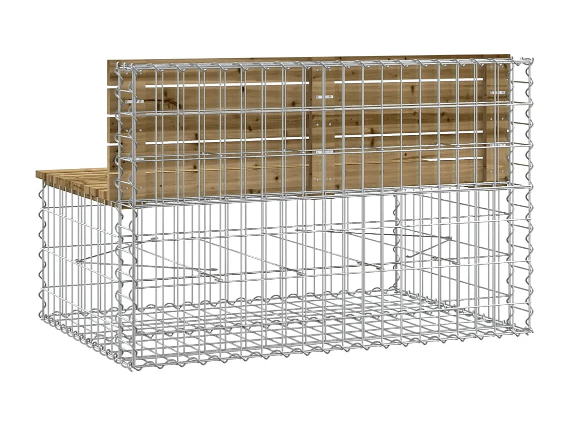 Banc de jardin design gabion 103x70x65 cm bois de pin imprégné