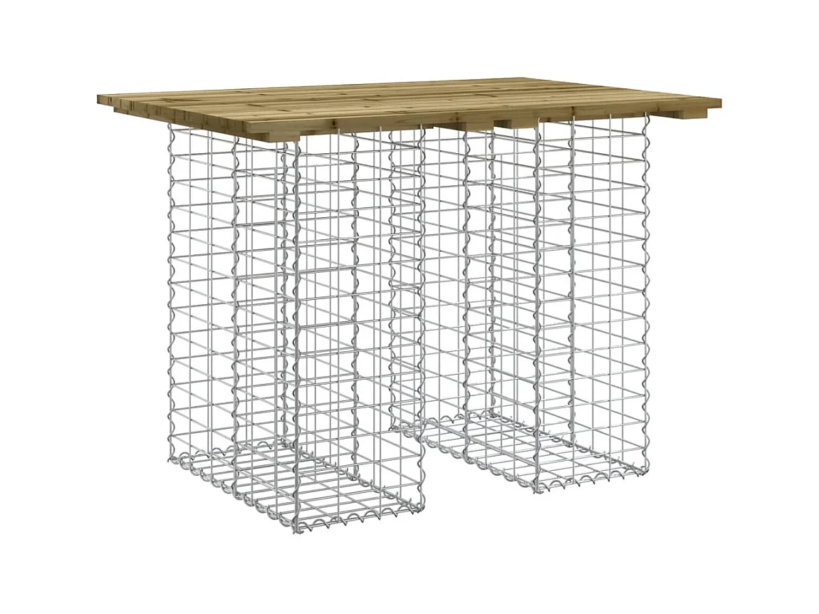 Banc de jardin design gabion 100x70x72 cm bois de pin imprégné