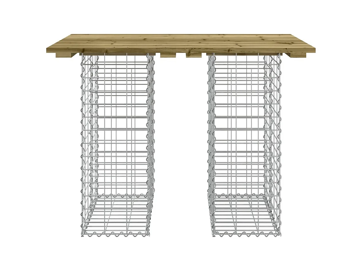 Banc de jardin design gabion 100x70x72 cm bois de pin imprégné