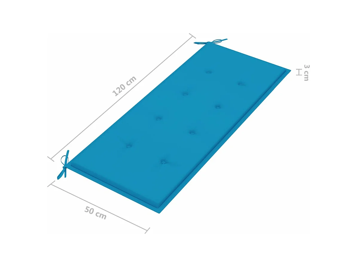 Banc de jardin pliable avec coussin 118 cm Bambou