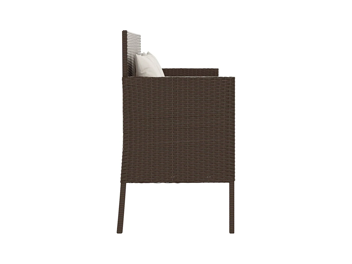 Banc de jardin avec coussins marron résine tressée