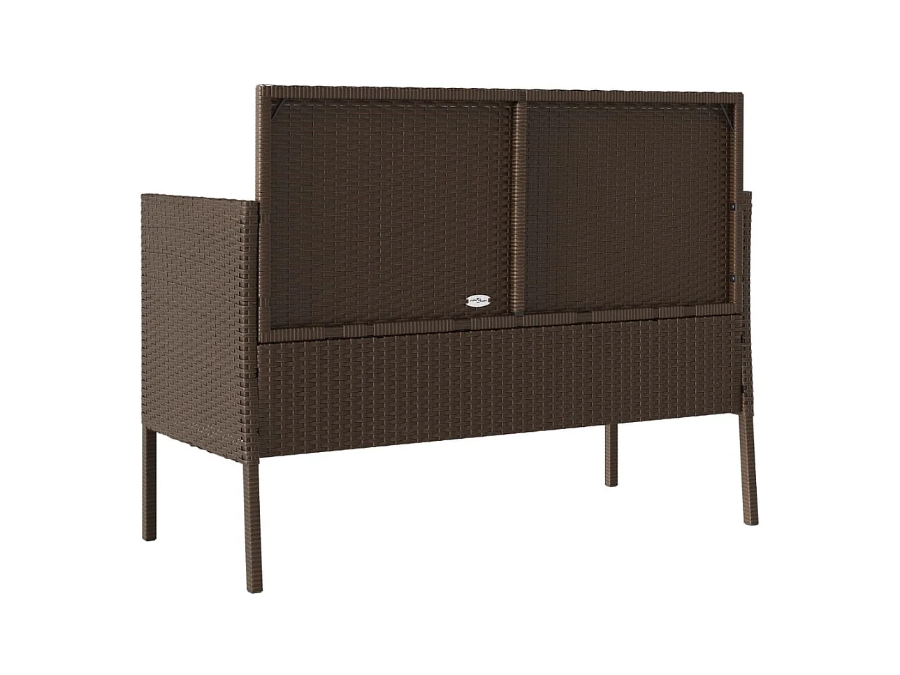 Banc de jardin avec coussins marron résine tressée