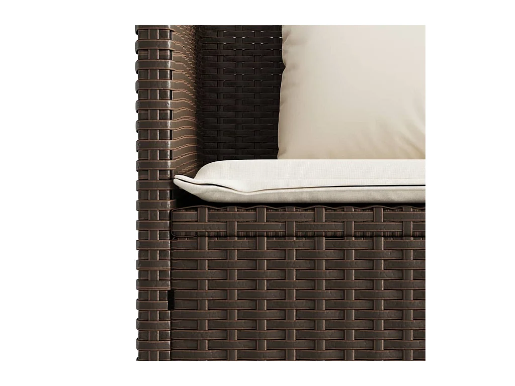 Banc de jardin avec coussins marron résine tressée