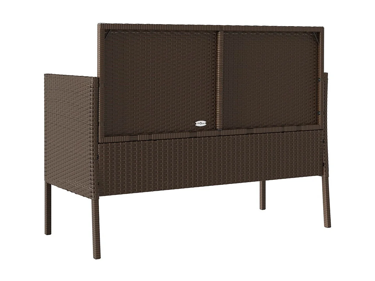 Banc de jardin avec coussins marron résine tressée