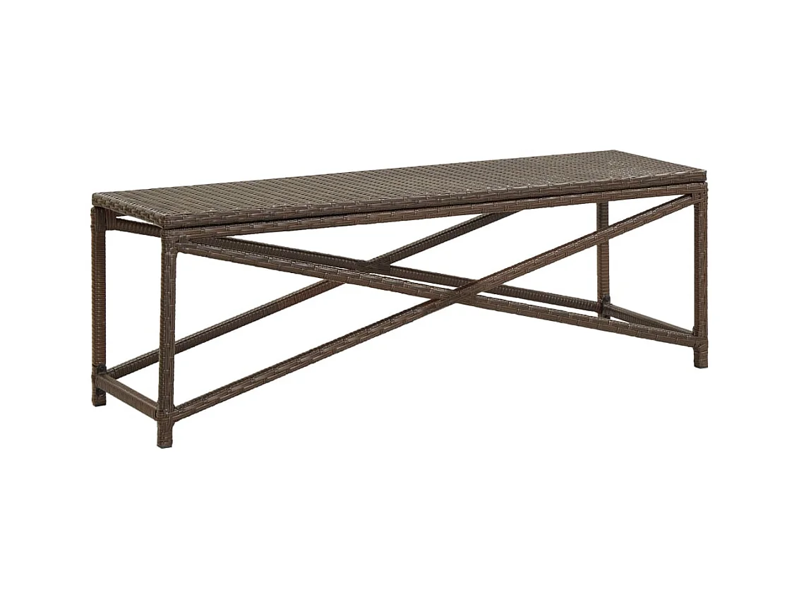 Banc de jardin 120 cm Résine tressée Marron