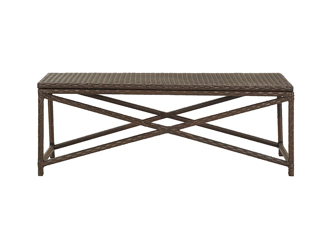 Banc de jardin 120 cm Résine tressée Marron