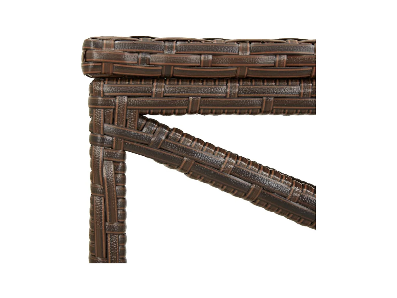 Banc de jardin 120 cm Résine tressée Marron