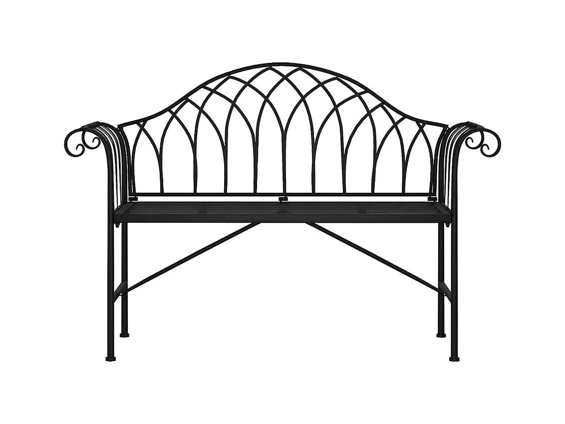 Banco de jardín de dos plazas 128 cm acero negro