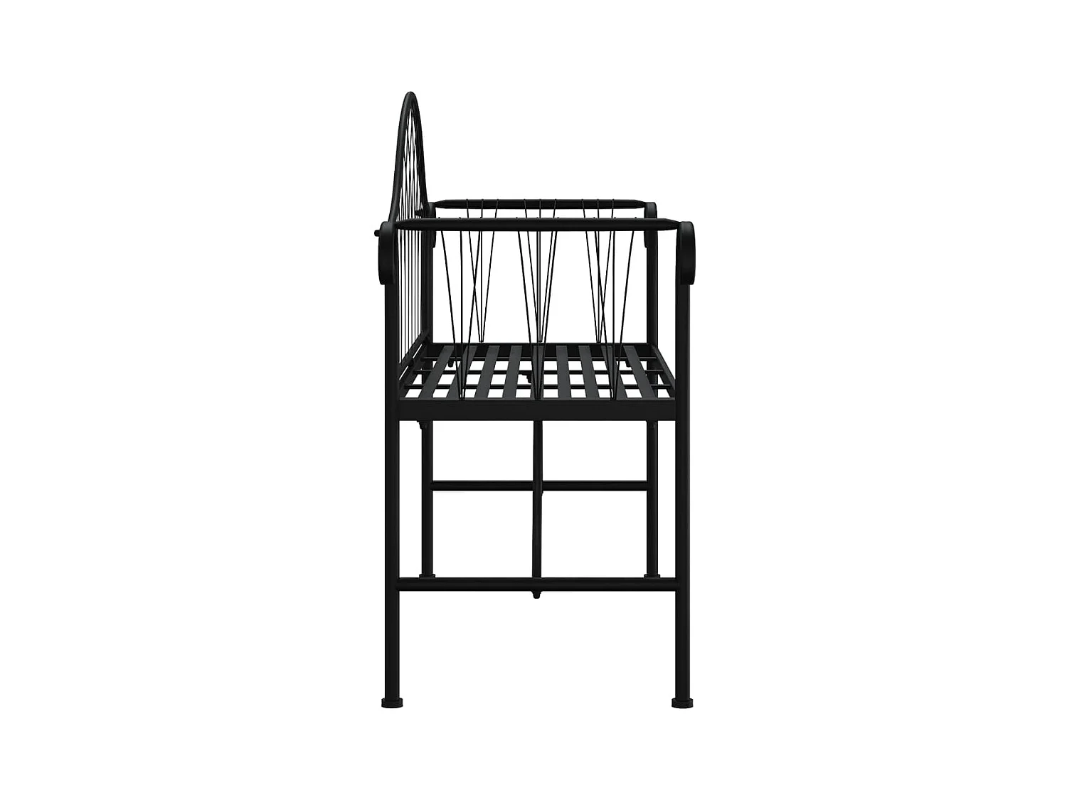 Banco de jardín de dos plazas 128 cm acero negro