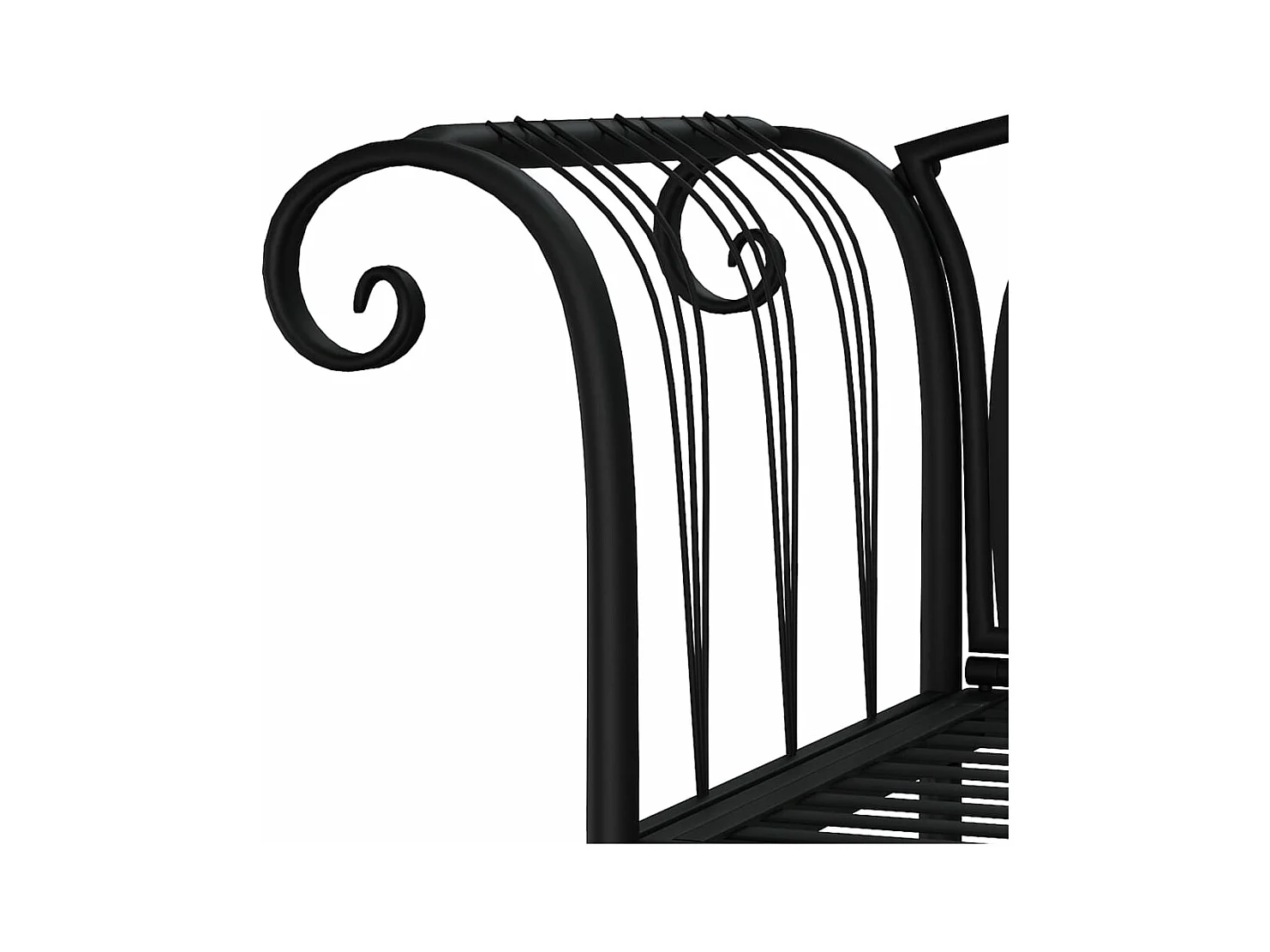 Banco de jardín de dos plazas 128 cm acero negro