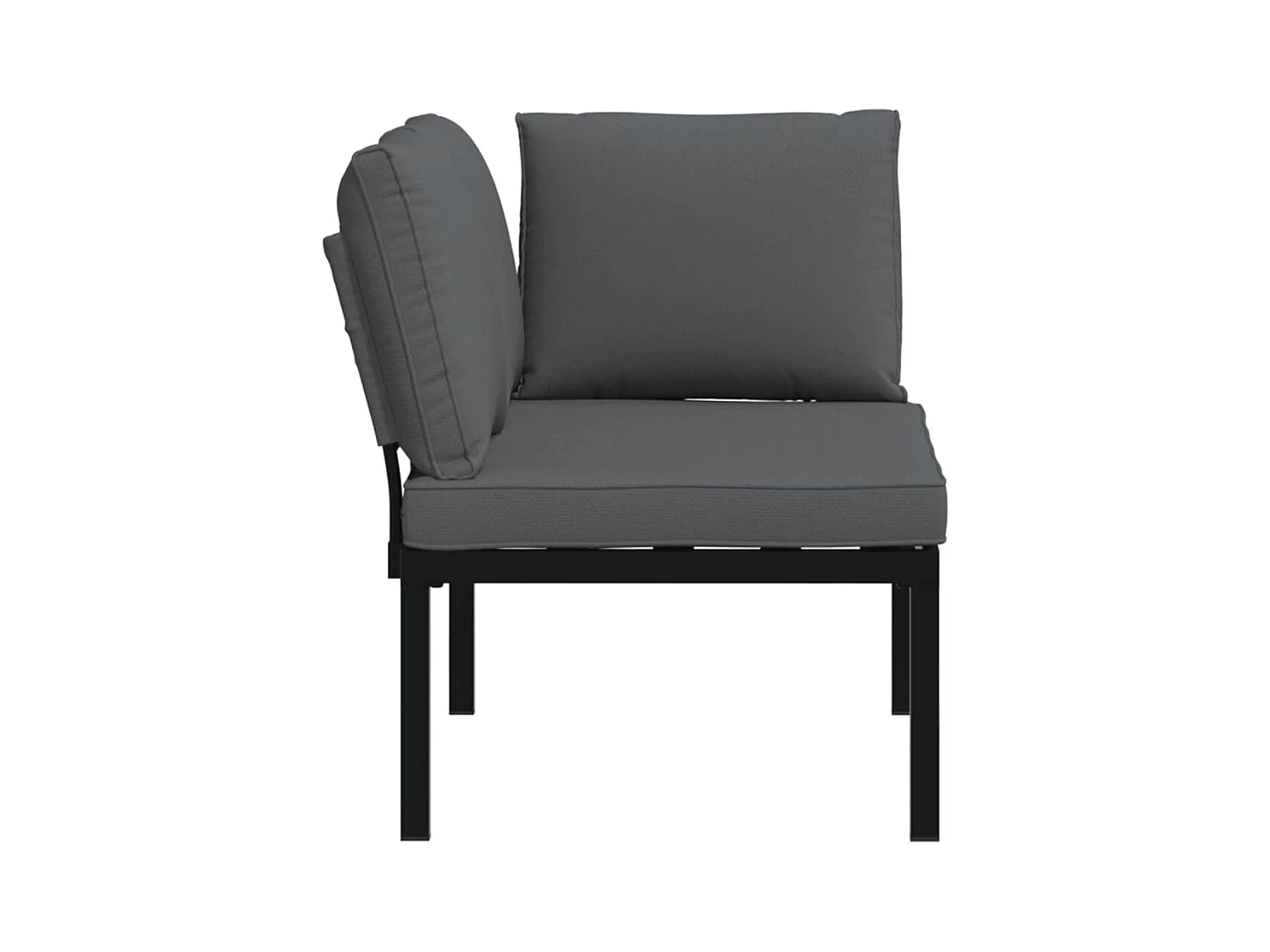 Banc de jardin avec coussins noir aluminium