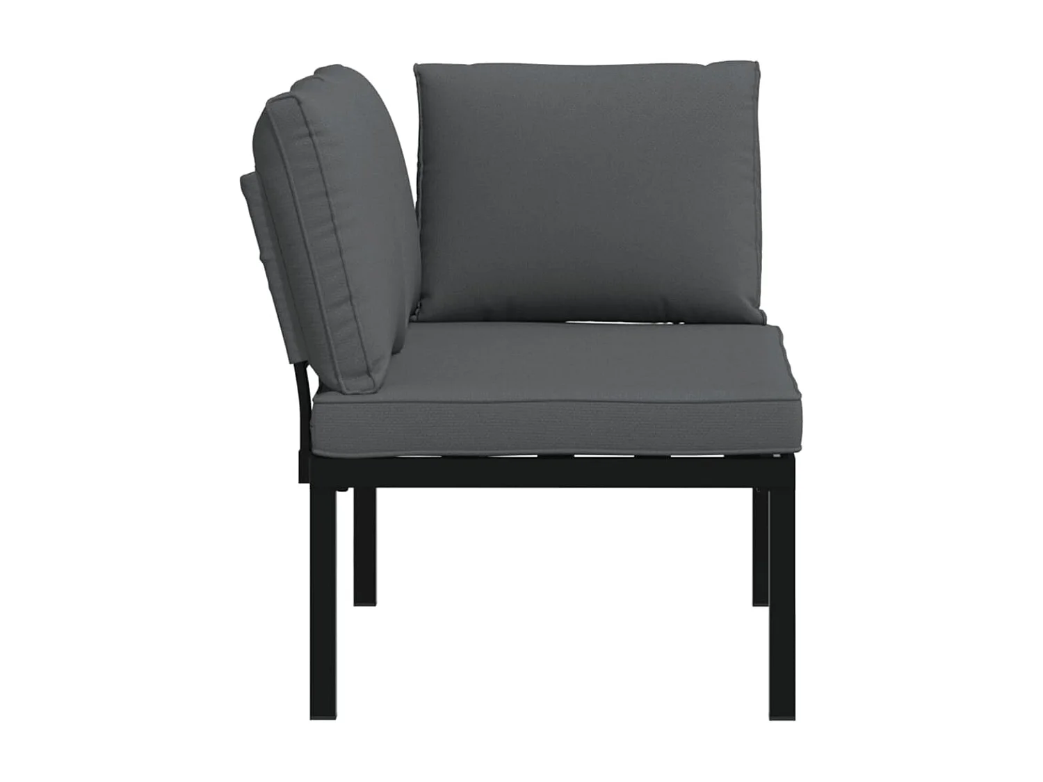 Banc de jardin avec coussins noir aluminium