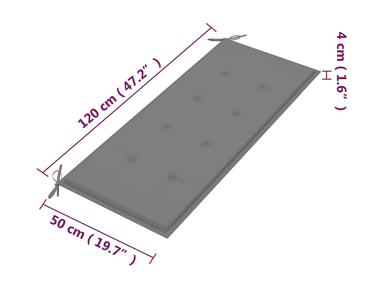 Banco de jardim 2 lugares com almofadão 120 cm eucalipto maciço