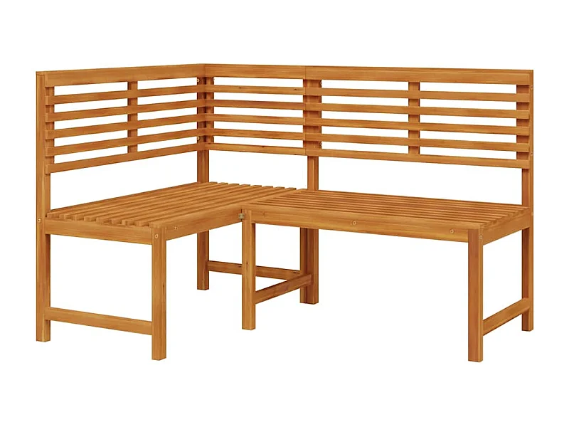 Banco de esquina de jardín 140 cm madera maciza de acacia