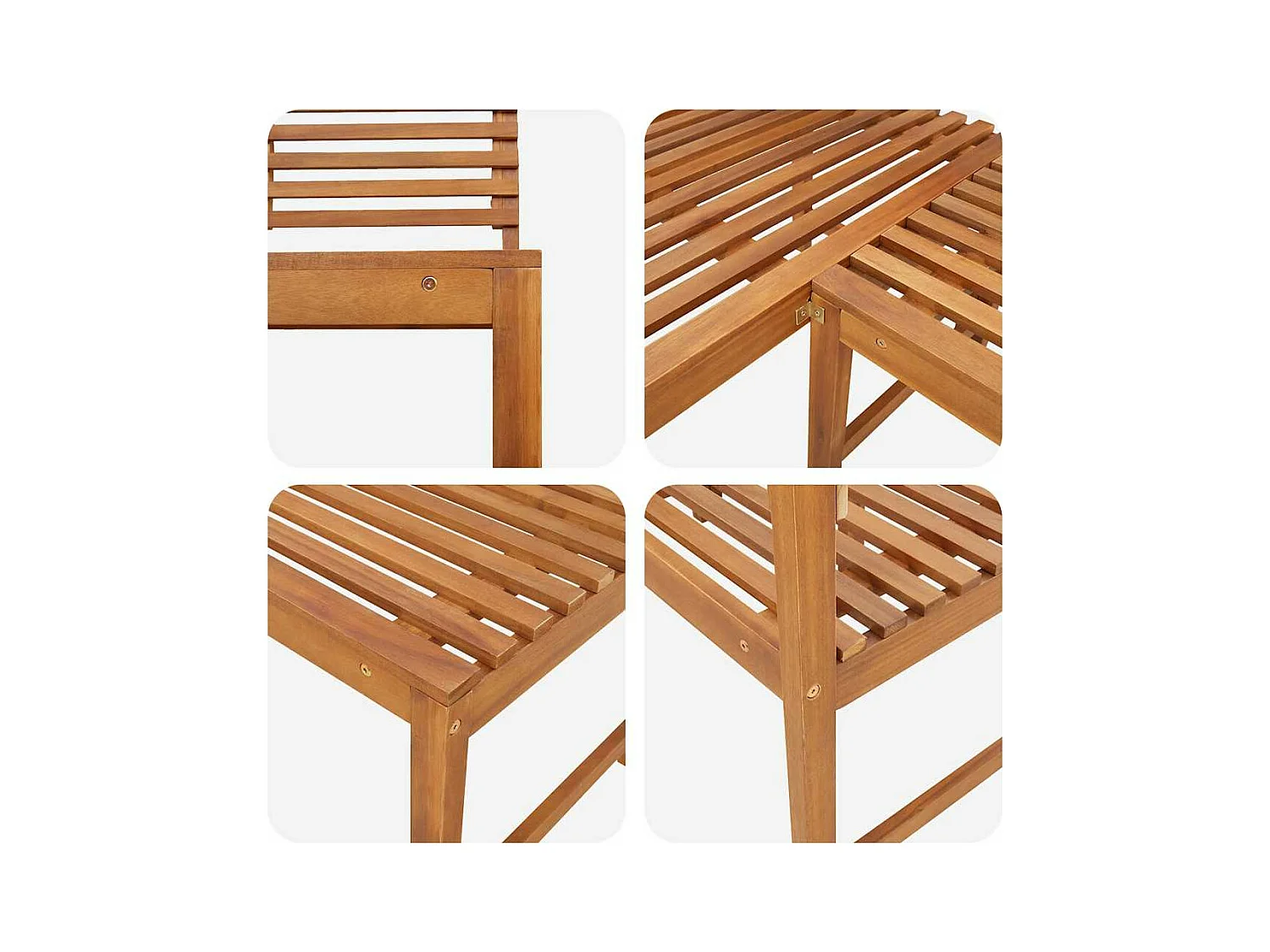 Tuinhoekbank 140 cm massief acaciahout