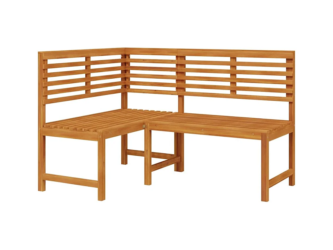 Banco de esquina de jardín 140 cm madera maciza de acacia