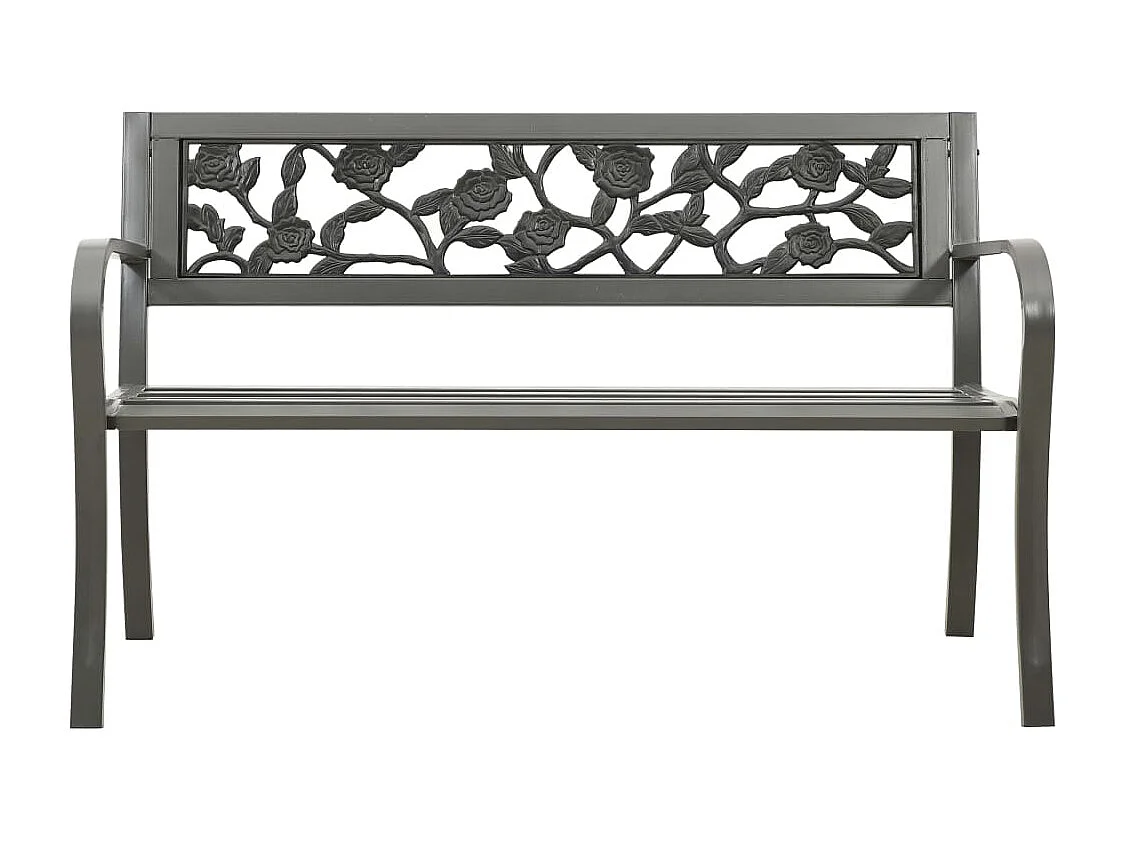 Banco de jardín acero gris 125 cm