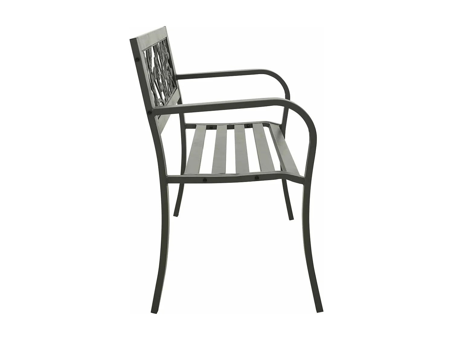 Banco de jardín acero gris 125 cm