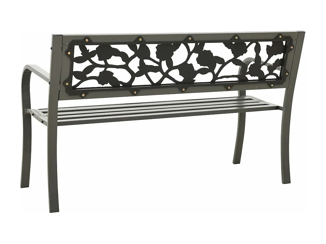 Banco de jardín acero gris 125 cm