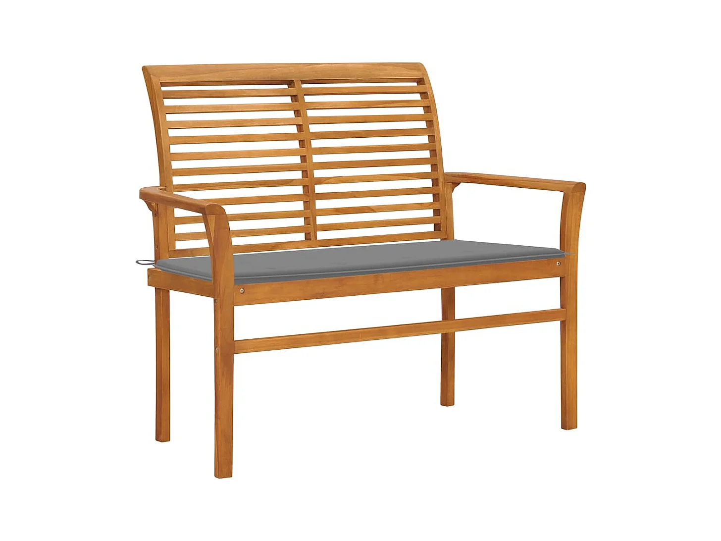 Banc de jardin avec coussin gris 112 cm Bois de teck massif