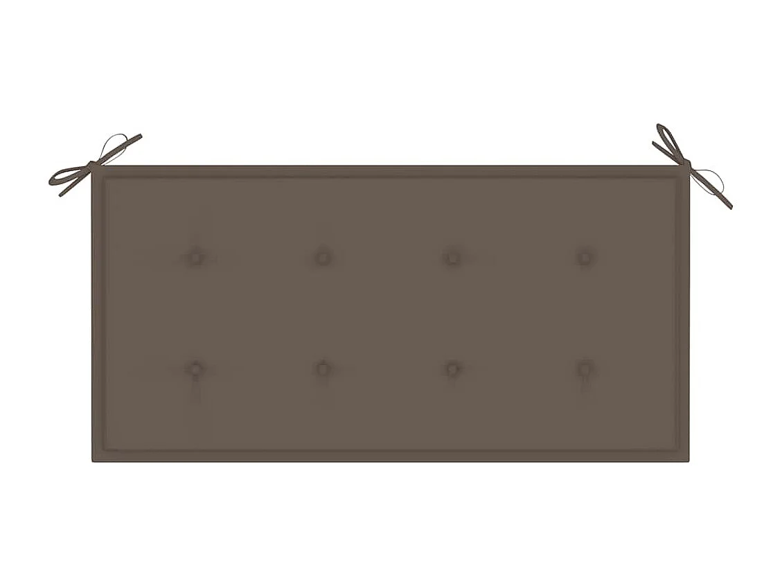 Banc de jardin avec coussin taupe 112 cm Bois de teck massif