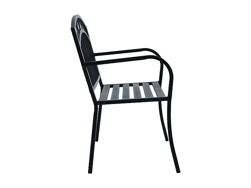 Banco jardim 125 cm aço preto