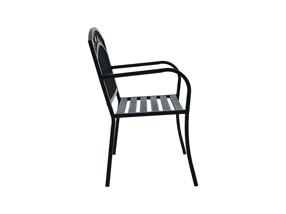 Banc de jardin 125 cm Noir Acier