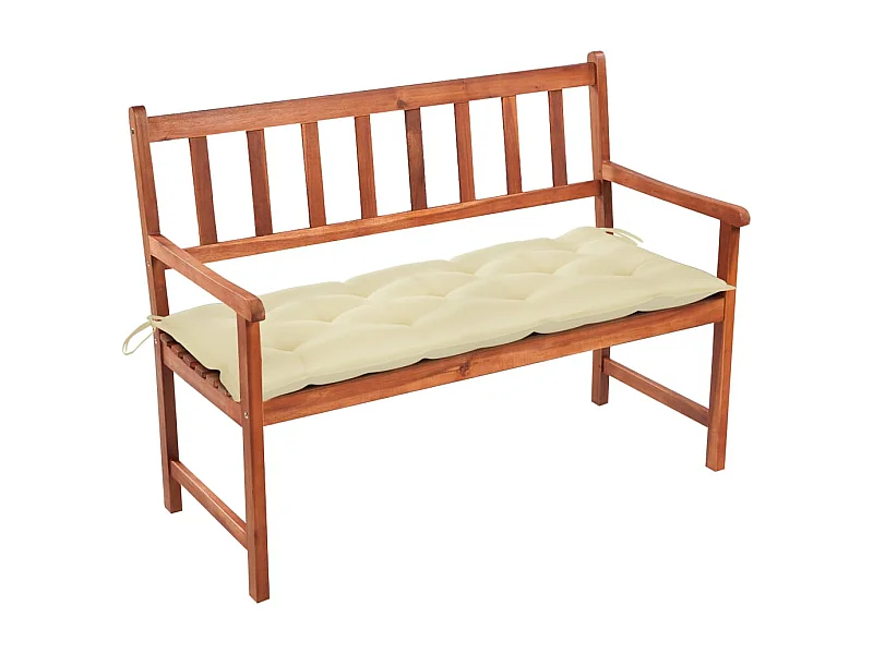 Banco de jardín con cojín madera maciza de acacia 120 cm