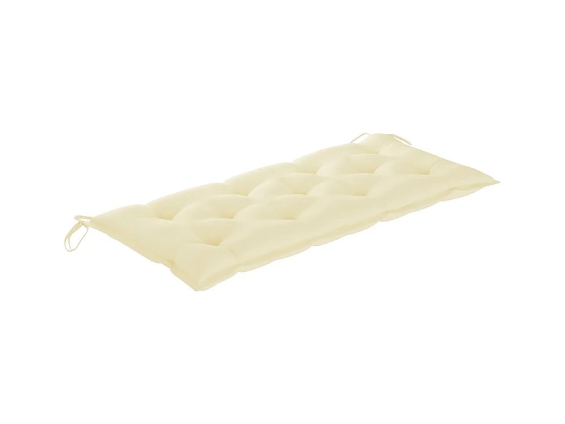 Banco de jardín plegable con cojín bambú 118 cm