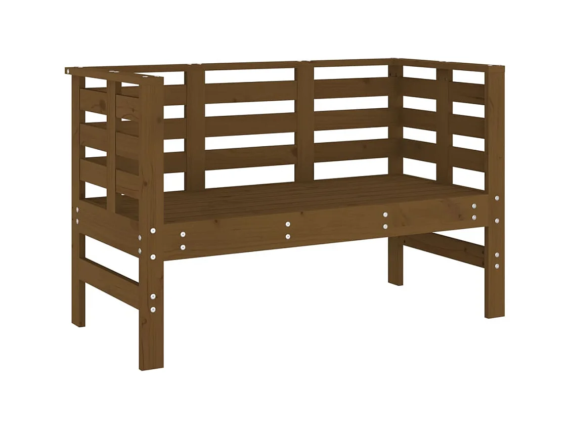 Banc de jardin marron miel 111,5x53x71 cm bois massif de pin