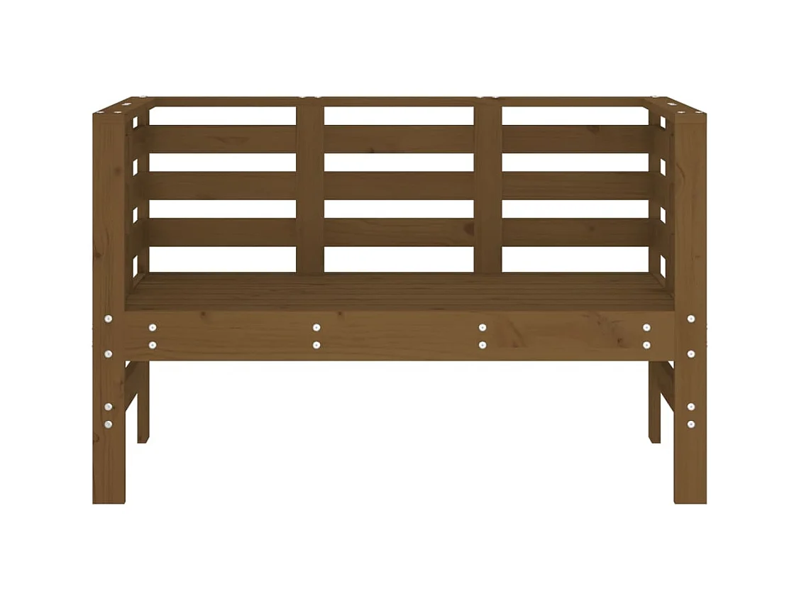 Banc de jardin marron miel 111,5x53x71 cm bois massif de pin
