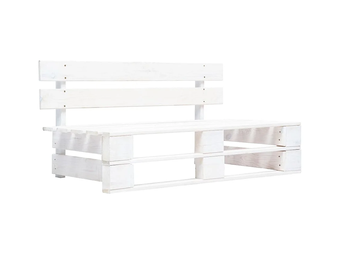 Banc palette de jardin bois gris blanc