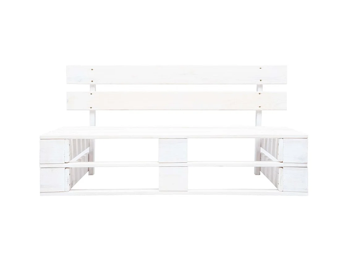Banc palette de jardin bois gris blanc