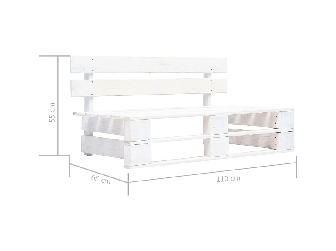 Banc palette de jardin bois gris blanc