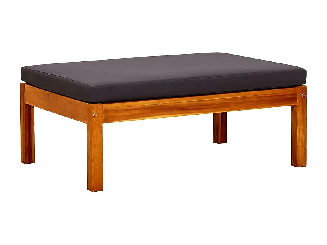 Banc de jardin avec table et repose-pieds Bois d'acacia solide