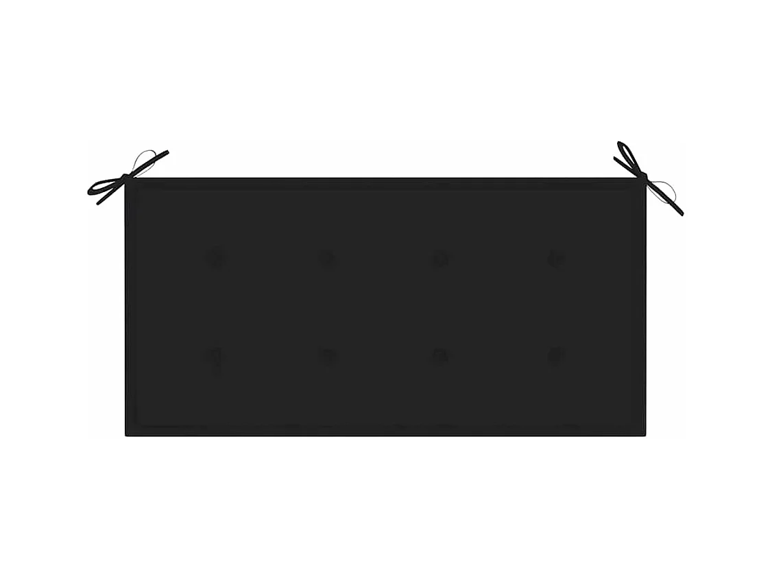 Banc de jardin avec coussin noir 112 cm Bois de teck massif