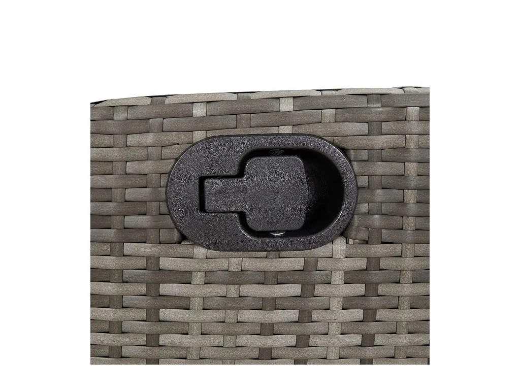 Banc inclinable de jardin avec coussins gris résine tressée