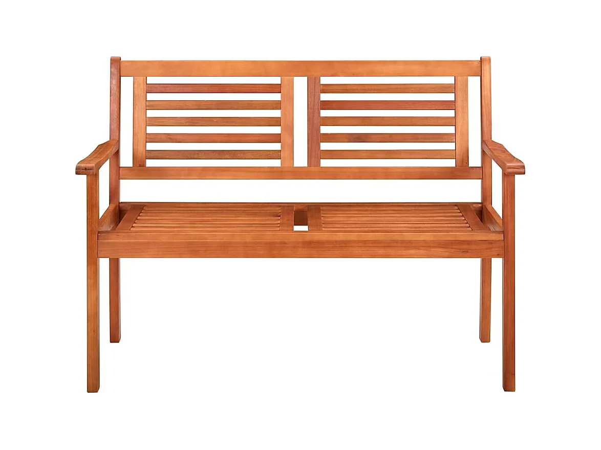 Banc de jardin 2 places avec coussin 120 cm Bois d'eucalyptus