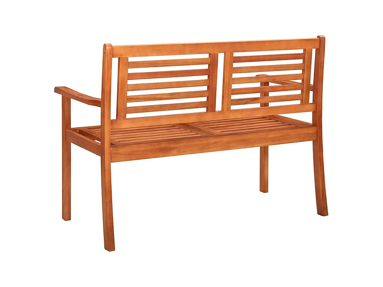 Banc de jardin 2 places avec coussin 120 cm Bois d'eucalyptus