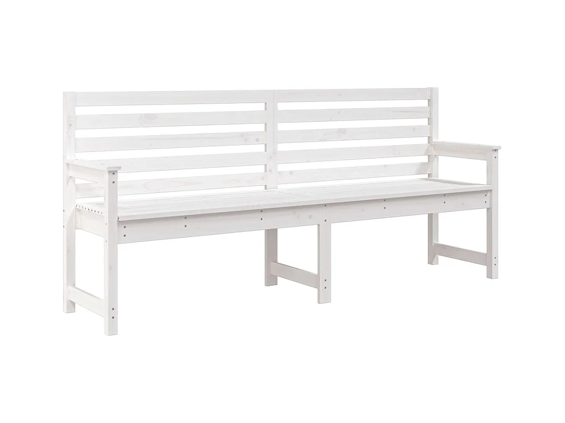 Banco de jardim 203,5x48x91,5 cm madeira de pinho maciça branco